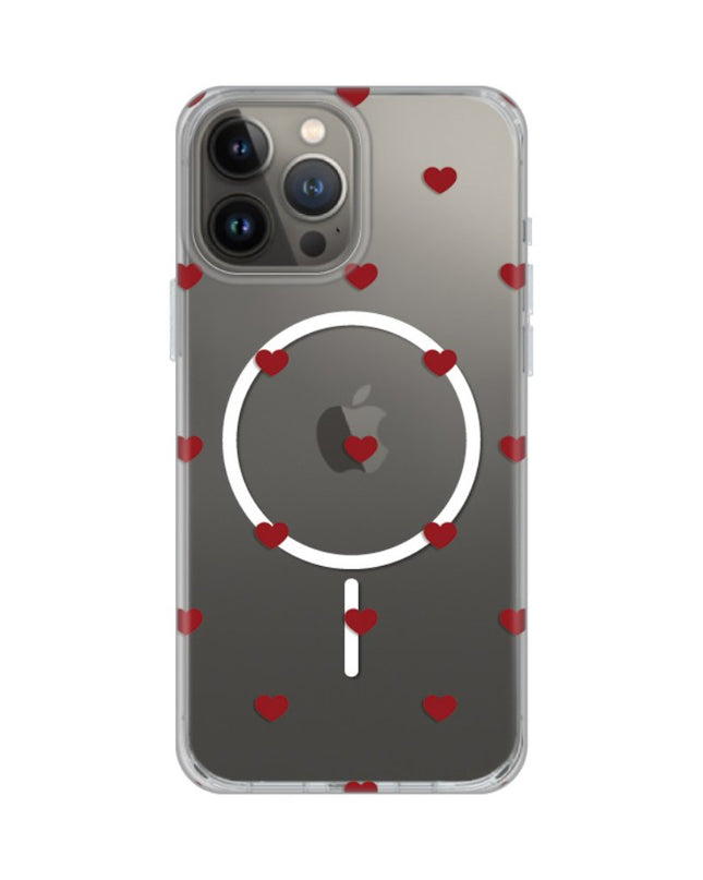 Maska za iPhone 13 Pro Max 6.7 Red Hearts Print Magsafe
