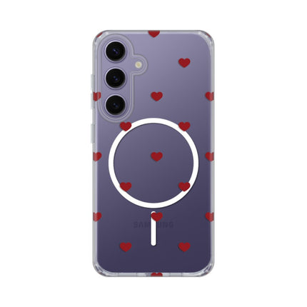 Maska za Samsung S921B Galaxy S24 Red Hearts Print Magsafe