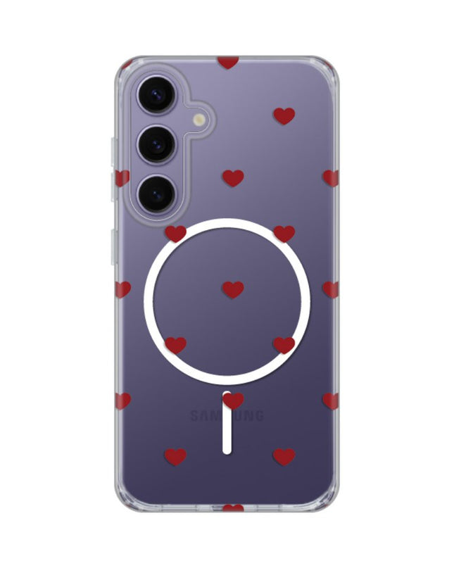Maska za Samsung S921B Galaxy S24 Red Hearts Print Magsafe
