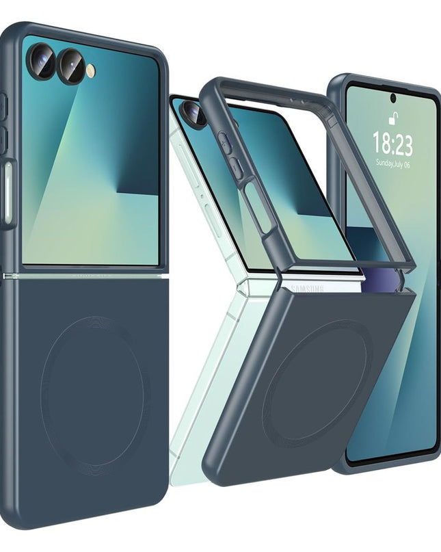 Maska za Samsung F751B Galaxy Z Flip 7 tamno plava Magsafe Elegant Fold