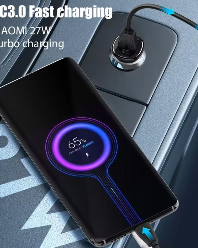 Auto punjac LDNIO C105, QC3.0, 30W USB Lightning crni