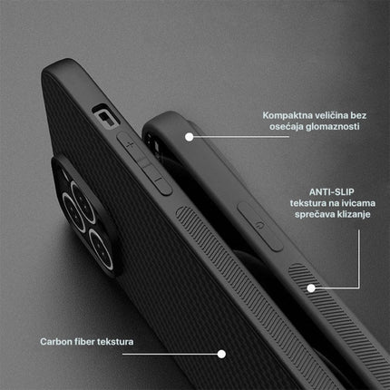 Maska za iPhone 17 Pro 6.3 crna Carbon fiber