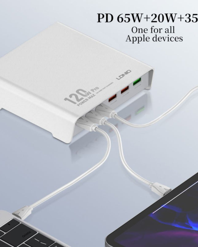 Kucni punjac LDNIO Q605, QC4+, PD3.0, SCP, PPS, VOOC, 120W total power beli