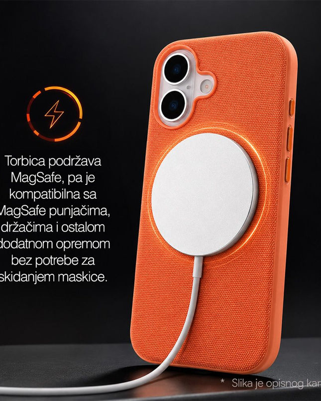 Maska za iPhone 16 6.1 crna Magsafe TechWoven