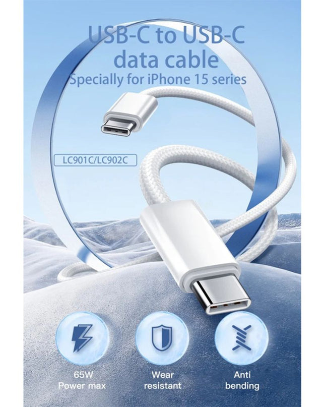 Data kabl LDNIO LC902-C 65W Type C na Type C beli 2m