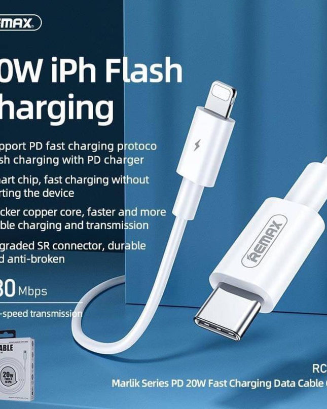 Data kabl REMAX RC-175i PD 20W iPhone Type C na iPhone lightning beli 1m