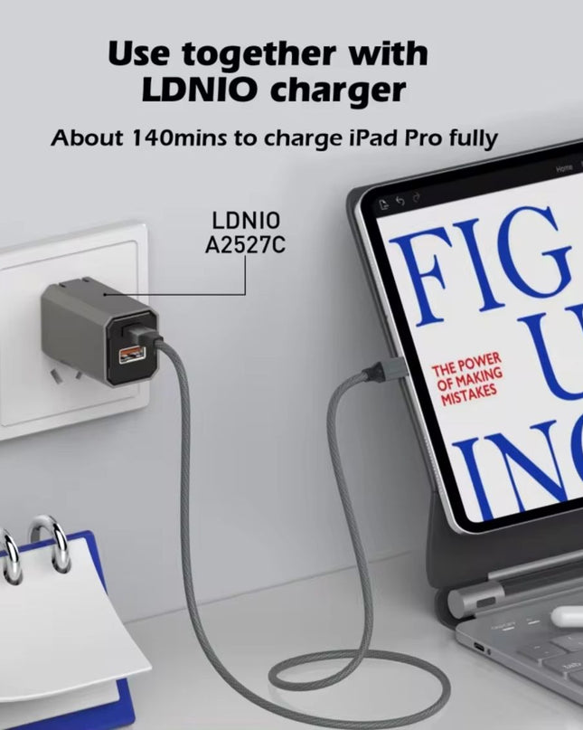 Data kabl LDNIO LC442I 30w, Type C na iPhone Lightning sivi 2m