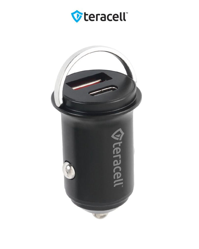Auto punjac Teracell Evolution TC-13 PD 30W + USB QC3.0 18W, 48W (total) sa PD Lightning kablom crni