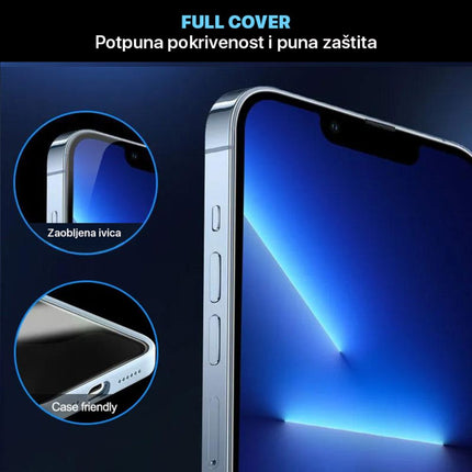 Zastitno Staklo Tempered glass 2.5D dust free Box za iPhone 14 Pro 6.1 crni