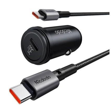 MCDODO CC-7493 SET AUTO Punjač 30W USB-C + KABL TIP-C NA TIP-C. DUŽINA 1,2m crna