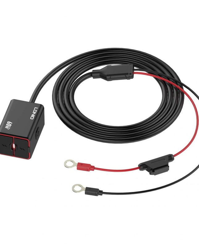Punjac za motor LDNIO C108 QC 30W, PD 30W total power 60W crni
