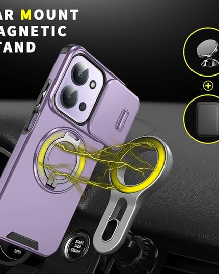 Maska za Xiaomi Redmi 15C 4G EU 173mm ljubicasta CamShield Ring stand