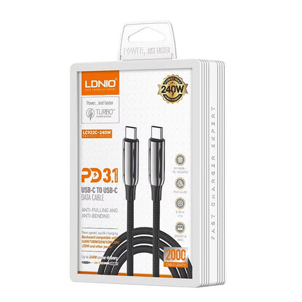 Data kabl LDNIO LC922c -240W Type C na Type C crni 2m