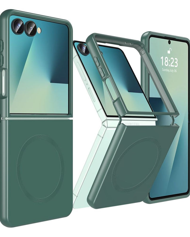 Maska za Samsung F751B Galaxy Z Flip 7 tamno zelena Magsafe Elegant Fold