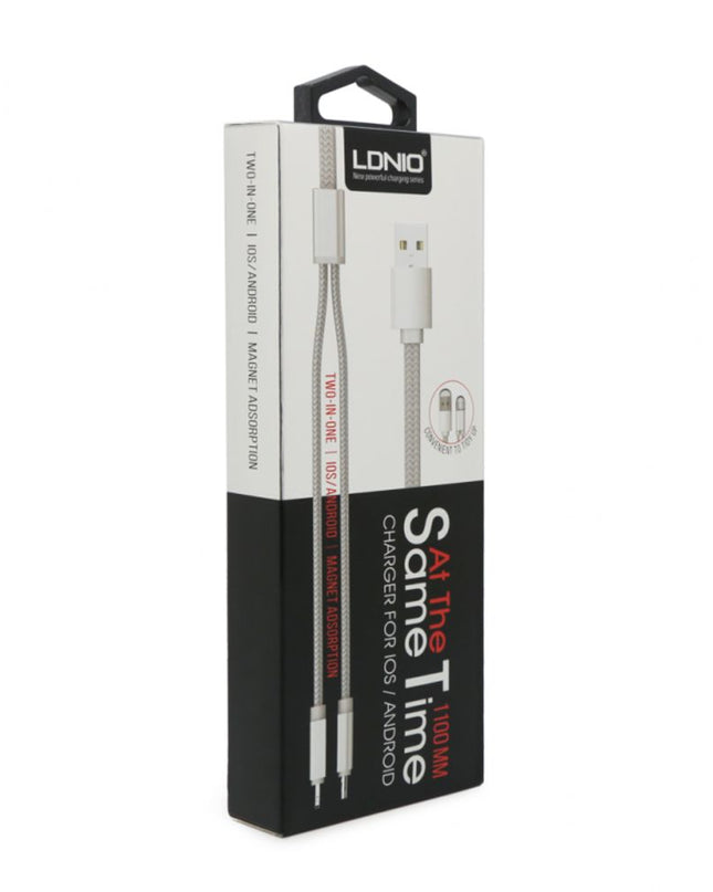 Data kabl LDNIO LC86 za iPhone lightning/micro 2u1 USB zlatni 1m