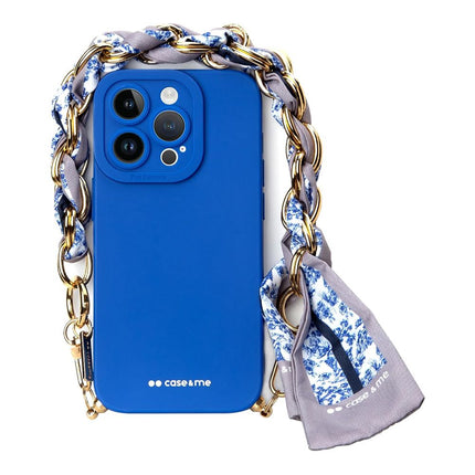 Maska za Iphone 14 Pro Max 6.7 plava CASE&ME sa maramom