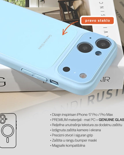Maska za iPhone 17 Pro 6.3 tamno plava Magsafe GlowUp