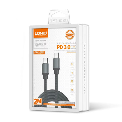 Data kabl LDNIO LC442C 100w, Type C na Type C sivi 2m