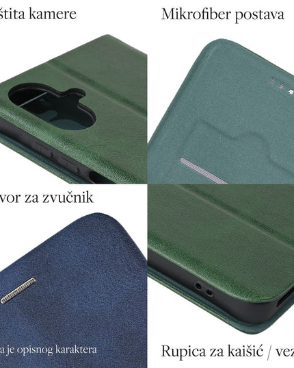 Maska za Honor Magic 8 Lite tamno zelena Teracell Elegant Flip