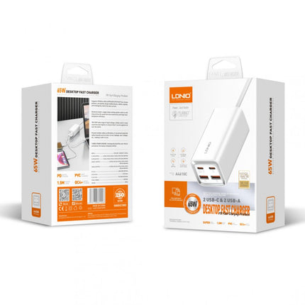 Kucni punjac LDNIO A4610C, QC4+, PD3.0, PPS, 65W beli