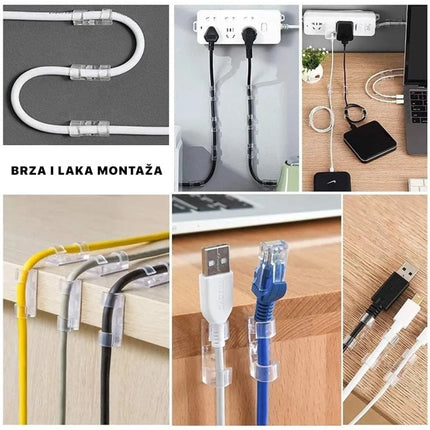 Nosac kablova JWD, samolepljivi 20 kom beli