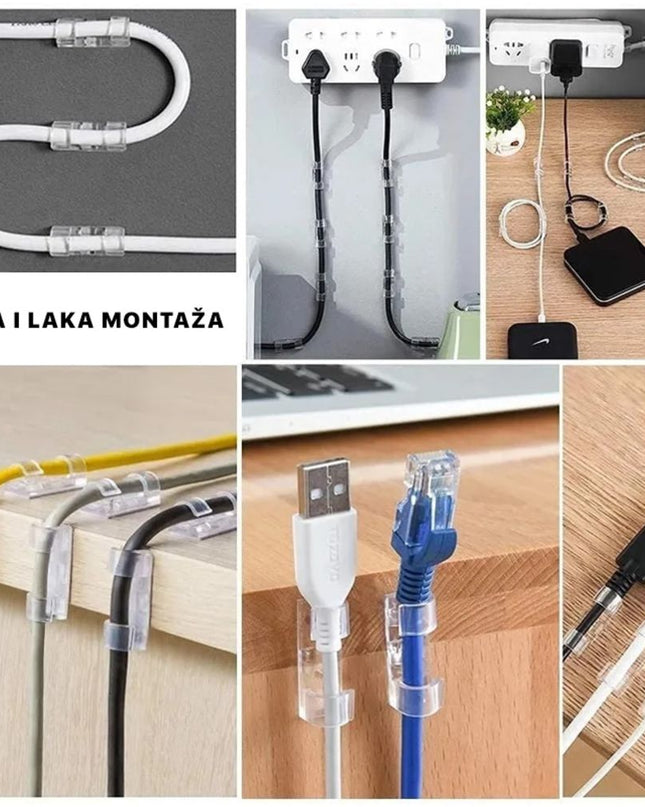 Nosac kablova JWD, samolepljivi 20 kom beli