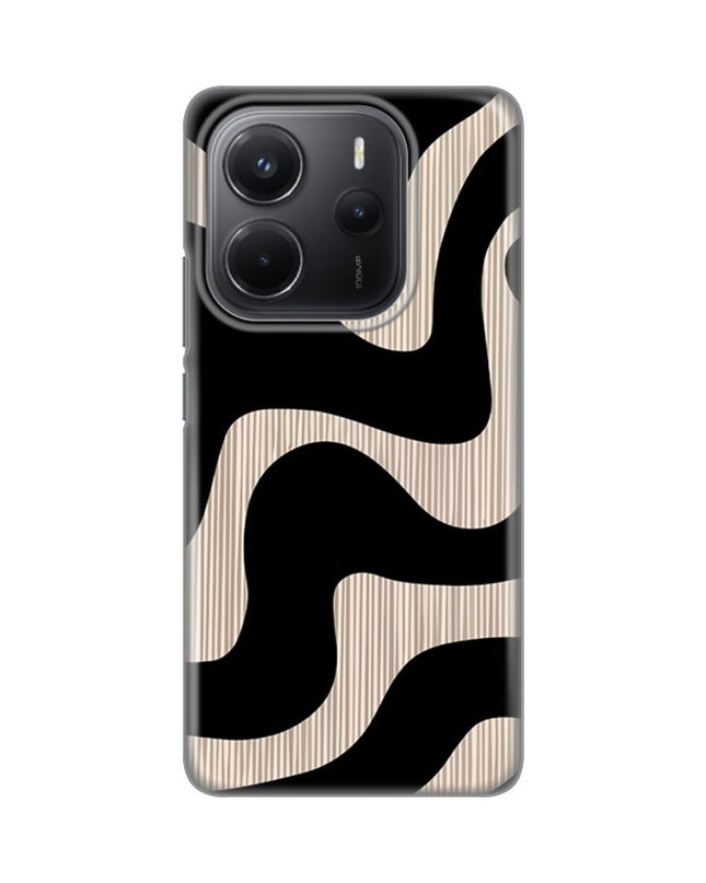 Maska za Xiaomi Redmi Note 14 4G (SRB) Black Flow Silikonska Print Skin