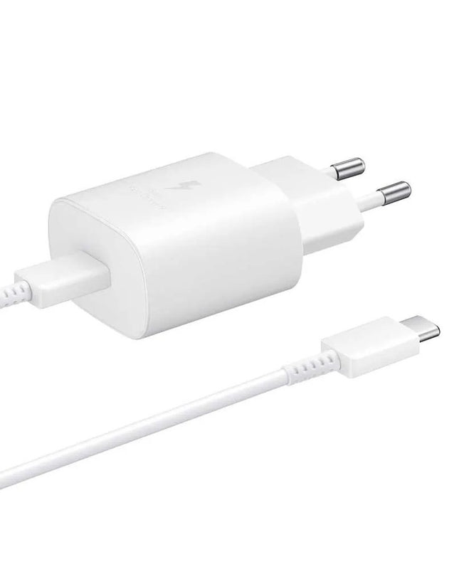 Kucni punjac PD Fast charger 25W za Samsung sa PD Type C kablom CE beli