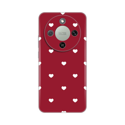 Maska za Honor Magic 8 Lite Burgundy Hearts Silikonska Print Skin
