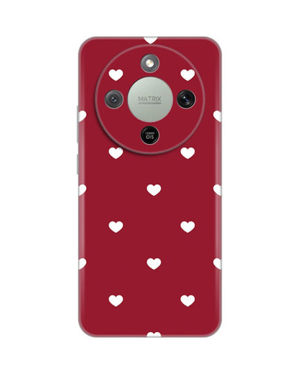 Maska za Honor Magic 8 Lite Burgundy Hearts Silikonska Print Skin