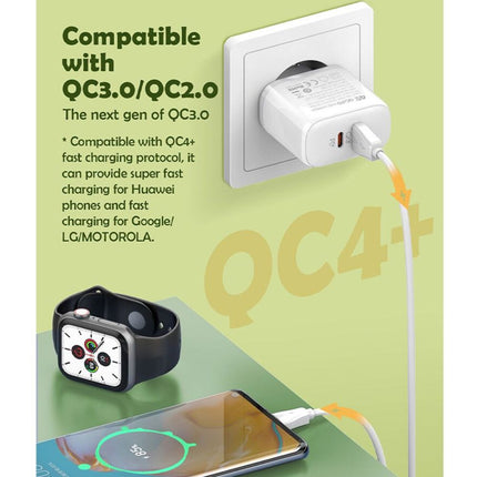 Kucni punjac LDNIO A2526C PD, QC4+, QC3.0, PPS 45W USB na Lightning