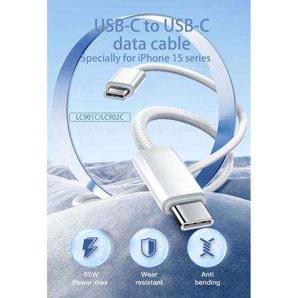 Data kabl LDNIO LC901-C 65W Type C na Type C beli 1m