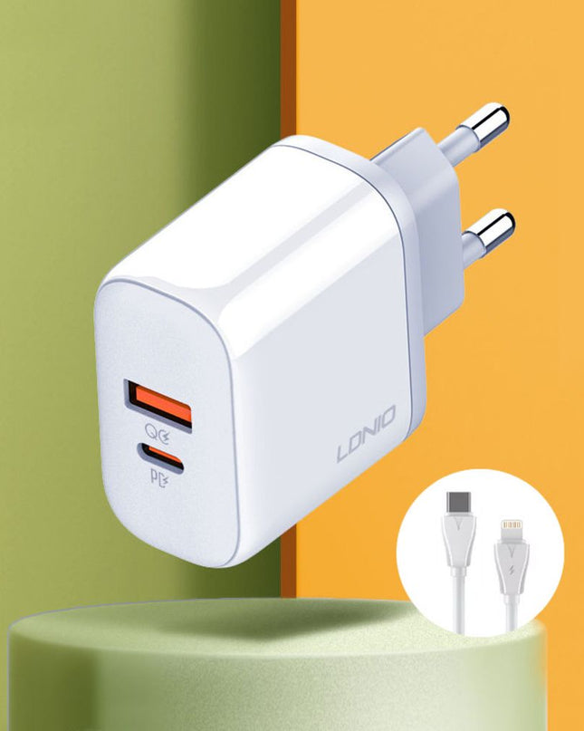 Kucni punjac LDNIO A2526C PD, QC4+, QC3.0, PPS 45W Type C na Lightning