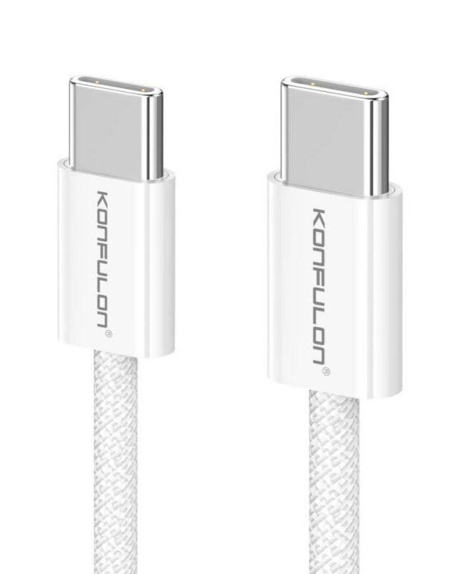 Data kabl KONFULON DC61 PD 60W Super Fast Charge za iPhone 15 Type C na Type C beli 1m