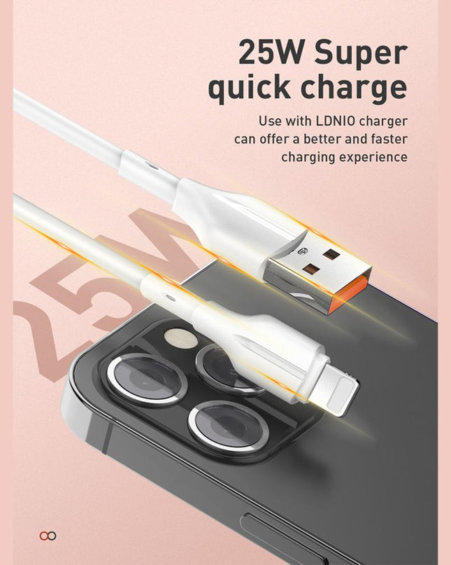 Data kabl LDNIO LS841 25W Fast micro USB beli 1m