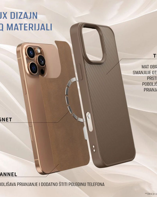 Maska za iPhone 17 Pro 6.3 siva Magsafe Kevlar