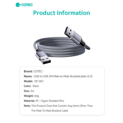 Kabl Coteci OF-067 USB nastavak 2.0 AM na AM 2m