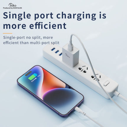 Kucni punjac KONFULON JK77 2.4A sa micro USB kablom beli 1m