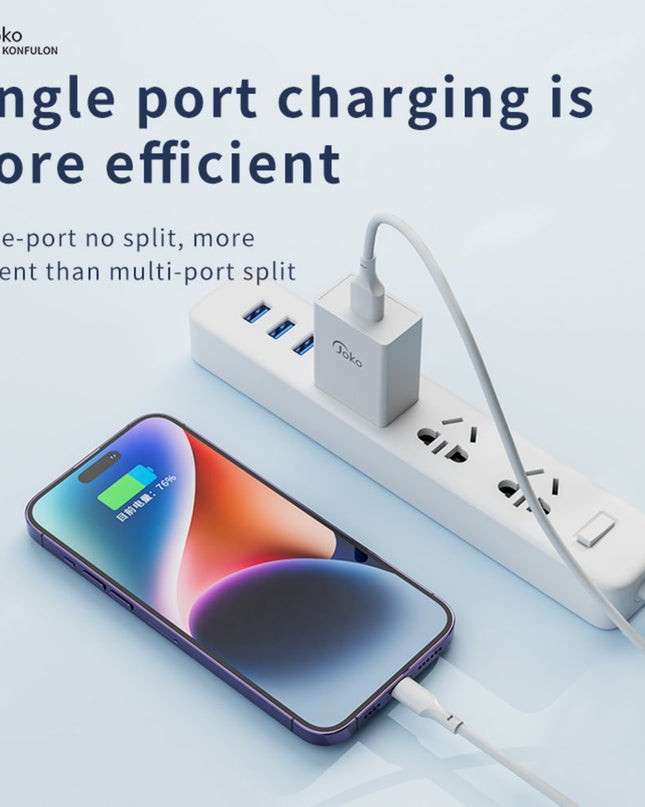 Kucni punjac KONFULON JK77 2.4A sa micro USB kablom beli 1m