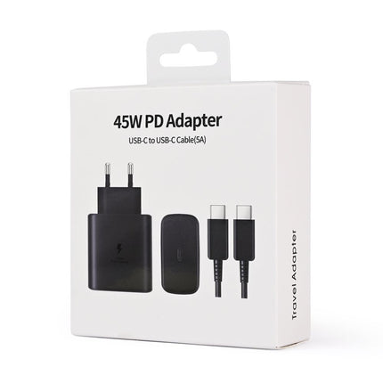Kucni punjac PD Fast charger 45W za Samsung sa PD Type C kablom CE crna