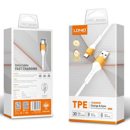 Data kabl Ldnio LS801 30W Fast micro USB beli 1m