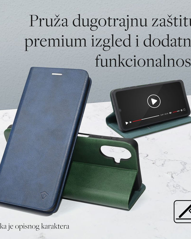 Maska za Honor X7e tamno zelena Teracell Elegant Flip