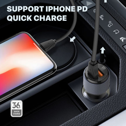 Auto punjac LDNIO C510Q PD/QC3.0 36W sa Type C na Type C kablom