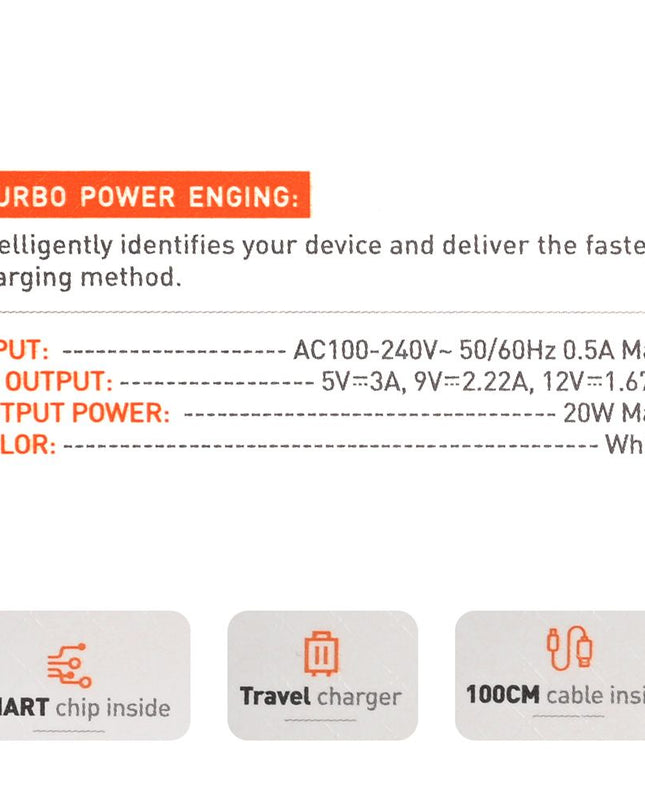 Kucni punjac LDNIO A1209C PD, 20W sa Type C na Type C kablom beli