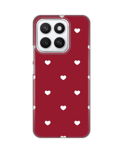 Maska za Honor X8c Burgundy Hearts Silikonska Print Skin