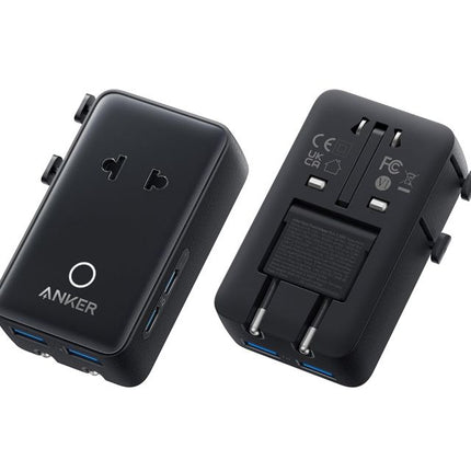 ANKER Nano 20W putni zidni punjač 5-portova (2x USB-A, 2x USB-C, utičnica EU na US, UK, AU i EU), crna