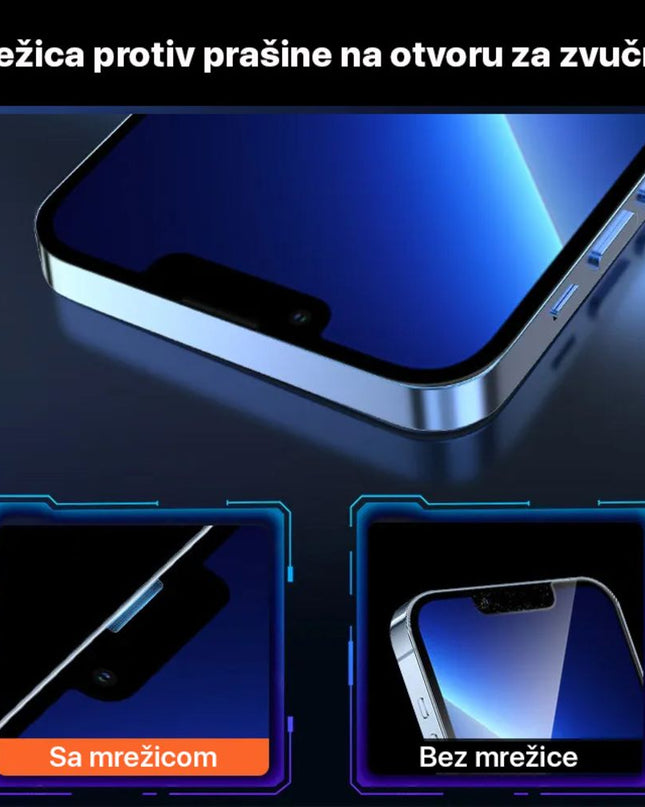 Zastitno staklo Tempered Glass 2.5D dust free Box za iPhone 12/12 Pro 6.1 crni