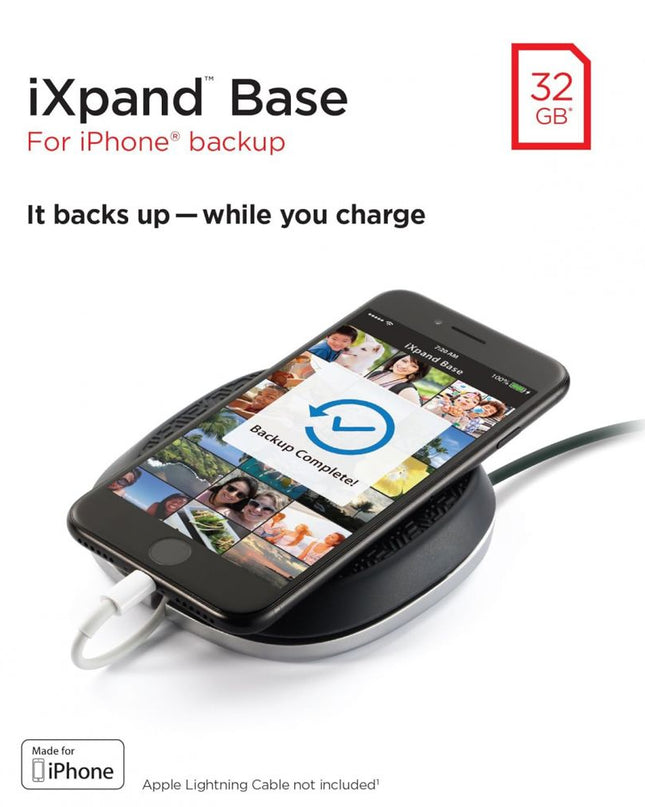 SanDisk iXpand Base punjač za iPhone sa memorijom za automatski back-up slika i videa 32GB