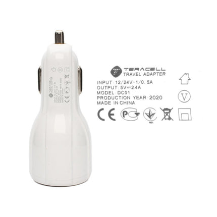 Auto punjac Teracell Ultra DC01 2.4A sa micro USB kablom beli
