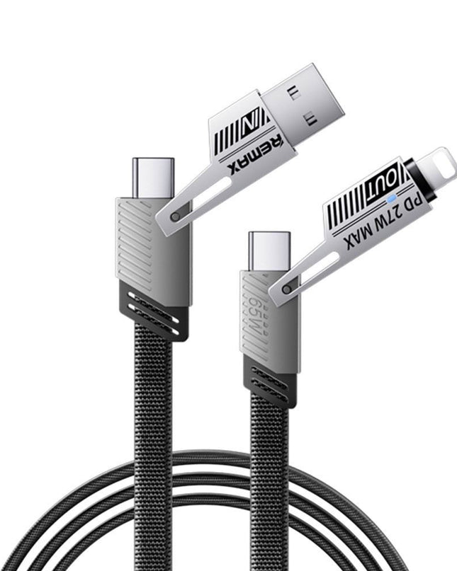 Data kabl REMAX RC-C189 PD 65W, QC 3.0 USB Lightning 27W, 2u1 crni 1m